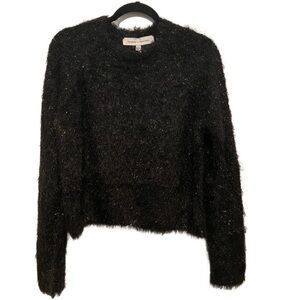 Curations Long Sleeve Metallic Pullover Black Shimmer Sweater S New